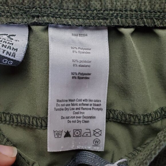 Asics Shorts Mens XL Green Camouflage Elastic Waist Zip Pocket Lightweight Activ - Picture 3 of 9